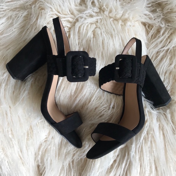 NEW! Strappy Braided Heel Sandal Black - Picture 3 of 7